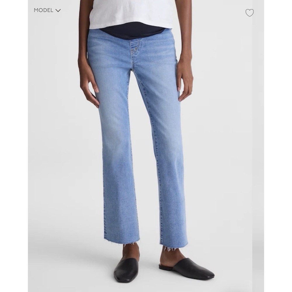 MADEWELL SIZE 30 The Maternity Flare Crop Jean in Super Stretch Denim Nz691
